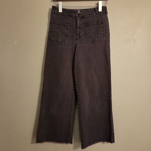 YOUNG FABULOUS & BROKE Brown Wide-Leg Cropped Sailor Front Trousers Women's SZ S